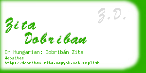 zita dobriban business card